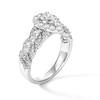 Thumbnail Image 3 of 1-1/2 CT. T.W. Pear-Shaped Diamond Frame Multi-Row Scallop Shank Engagement Ring in 14K White Gold - Size 7