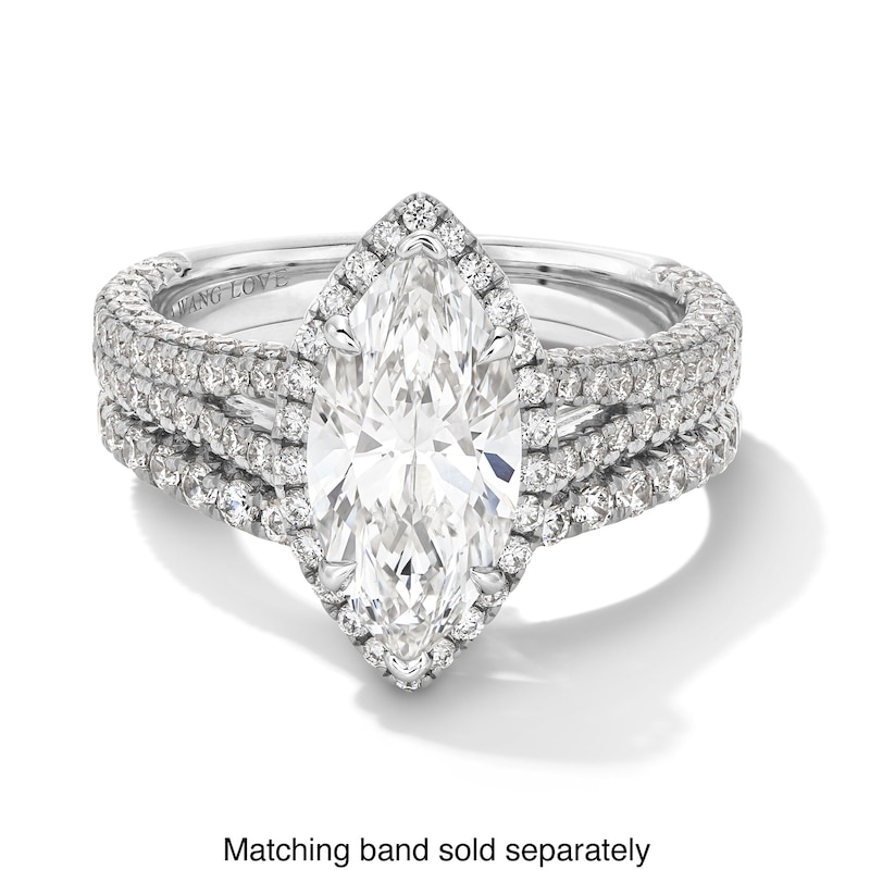 Main Image 4 of Vera Wang Love Collection 3 CT. T.W. Marquise Certified Lab-Grown Diamond Split Shank Engagement Ring in White Gold