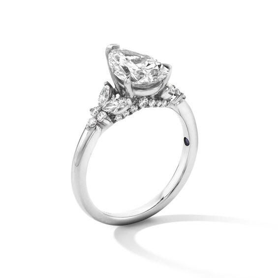 Vera Wang Love Collection 2-3/8 CT. T.w. Pear Certified Lab-Grown Diamond Floral Engagement Ring in 14K White Gold