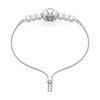Thumbnail Image 2 of 5.0mm Blue and White Lab-Created Sapphire Frame Bolo Bracelet in Sterling Silver - 7.5"