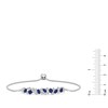 Thumbnail Image 3 of Multi-Shaped Blue and White Lab-Created Sapphire Cluster Bolo Bracelet in Sterling Silver - 7.5"
