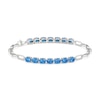 Thumbnail Image 1 of Oval Swiss Blue Topaz Paper Clip Chain Bracelet in Sterling Silver - 7.5"