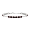 Thumbnail Image 1 of 4.0mm Garnet Paper Clip Chain Bracelet in Sterling Silver - 7.5"