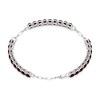 Thumbnail Image 2 of 4.0mm Garnet Paper Clip Chain Bracelet in Sterling Silver - 7.5"