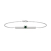 Thumbnail Image 1 of Lab-Created Emerald and White Lab-Created Sapphire Bar Bracelet in Sterling Silver - 7.5"