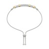 Thumbnail Image 2 of White Lab-Created Sapphire Bolo Bracelet in Sterling Silver and 24K Gold Plate - 9.5&quot;