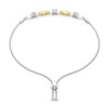 Thumbnail Image 2 of White Lab-Created Sapphire Chain Link Station Bolo Bracelet in Sterling Silver and 24K Gold Plate - 9.5"