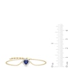 Thumbnail Image 3 of Heart-Shaped Blue and White Lab-Created Sapphire Sunburst Frame Bracelet in Sterling Silver with 24K Gold Plate