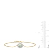 Thumbnail Image 3 of Oval Lab-Created Opal and White Lab-Created Sapphire Frame Bracelet in Sterling Silver with 24K Gold Plate
