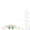 Thumbnail Image 3 of Swiss Blue Topaz and White Lab-Created Sapphire Interlocking Hearts Bracelet in Sterling Silver with 24K Gold Plate