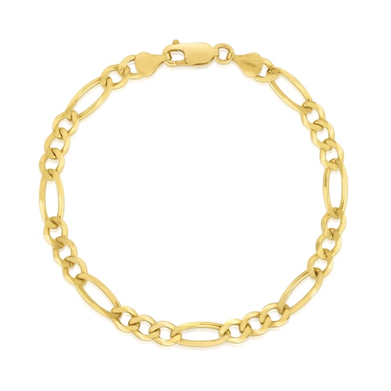 4.5mm Figaro Chain Bracelet in Solid 14K Gold