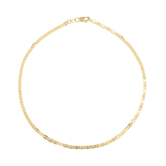 2.3mm Mariner Chain Anklet in Solid 10K Gold - 10"