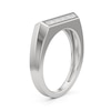 Thumbnail Image 2 of Baguette and Round White Lab-Created Sapphire Bar Ring in Sterling Silver