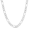 Thumbnail Image 1 of 4.6mm Figaro Chain Necklace in Solid 14K White Gold - 24"