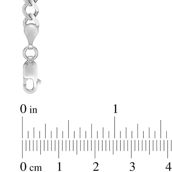 4.6mm Figaro Chain Necklace in Solid 14K White Gold - 24"