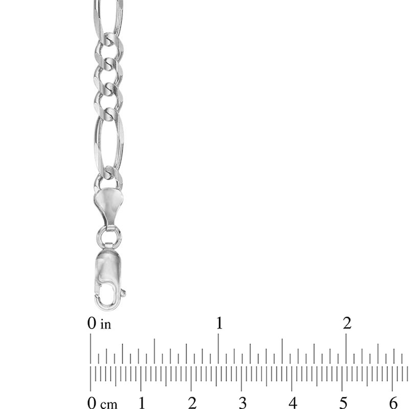 Main Image 2 of 6.0mm Figaro Chain Necklace in Solid 14K White Gold - 24"