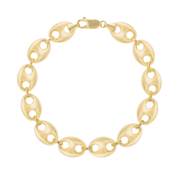 11.0mm Puff Mariner Chain Bracelet in Hollow 14K Gold - 8.5"