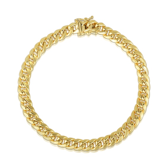 10.7mm Miami Cuban Curb Chain Bracelet in Hollow 14K Gold - 8.5"
