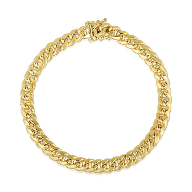 Main Image 1 of 10.7mm Miami Cuban Curb Chain Bracelet in Hollow 14K Gold - 8.5"