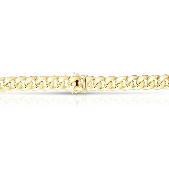 10.7mm Miami Cuban Curb Chain Bracelet in Hollow 14K Gold - 8.5"