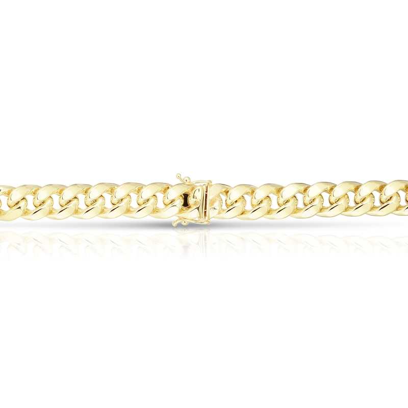 Main Image 3 of 10.7mm Miami Cuban Curb Chain Bracelet in Hollow 14K Gold - 8.5"