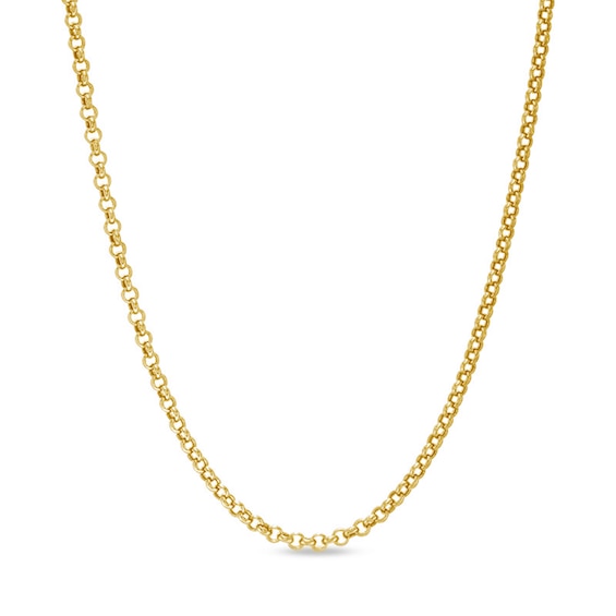 2.5mm Rolo Chain Necklace in Hollow 14K Gold - 20"