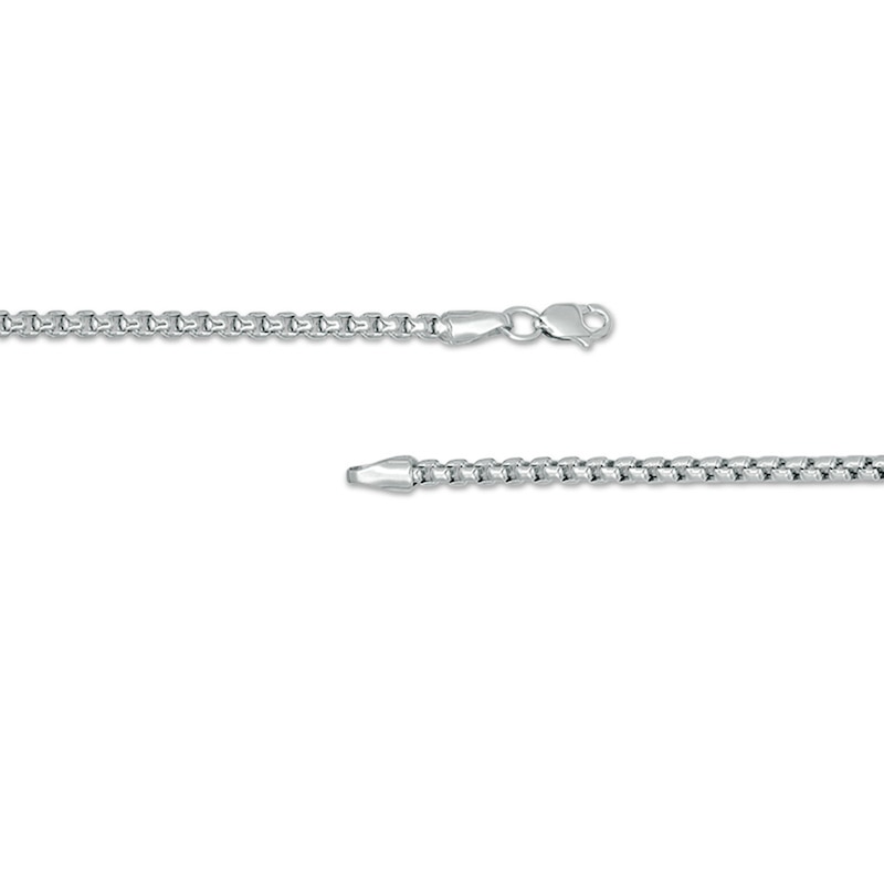Main Image 2 of 2.5mm Rounded Box Chain Necklace in Hollow 14K White Gold - 24"