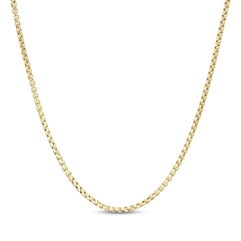 Main Image 1 of 2.5mm Rounded Box Chain Necklace in Hollow 14K Gold - 16"