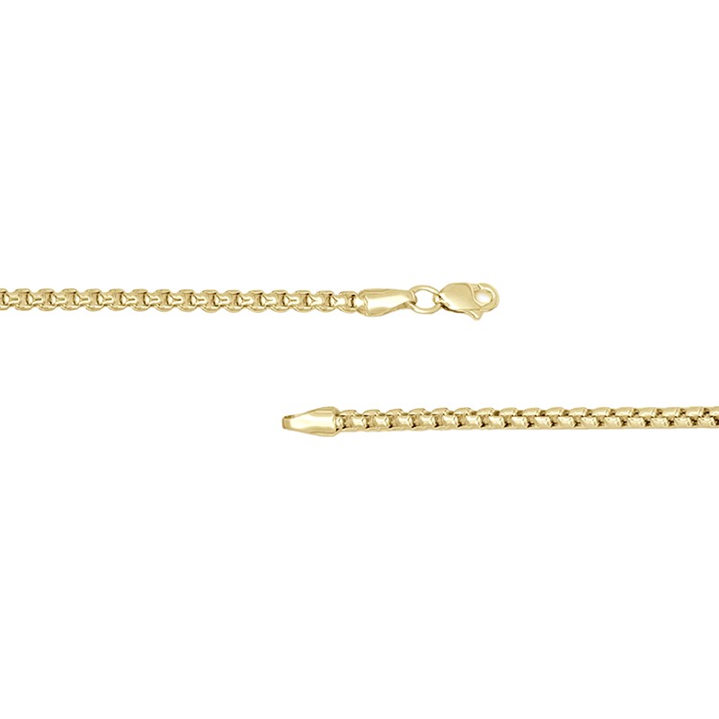 Main Image 2 of 2.5mm Rounded Box Chain Necklace in Hollow 14K Gold - 16"