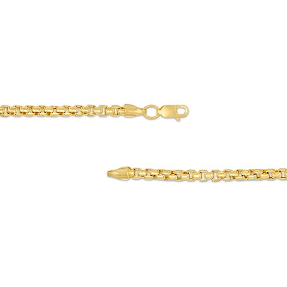 3.4mm Rounded Box Chain Necklace in Hollow 14K Gold - 18"