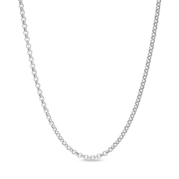 2.5mm Rolo Chain Necklace in Hollow 14K White Gold - 18"