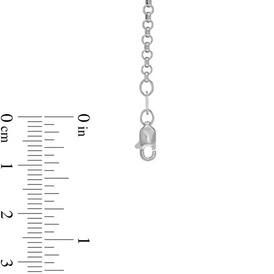 2.5mm Rolo Chain Necklace in Hollow 14K White Gold - 24"