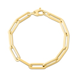 6.1mm Paper Clip Chain Bracelet in Hollow 14K Gold - 7.5”