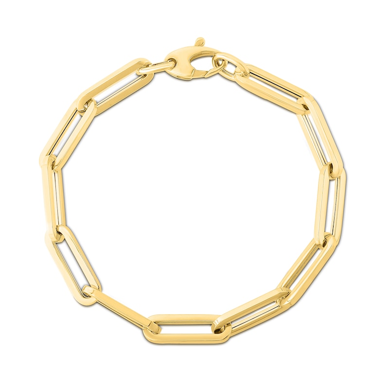 Main Image 1 of 6.1mm Paper Clip Chain Bracelet in Hollow 14K Gold - 7.5”