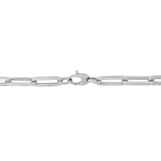 6.1mm Paper Clip Chain Bracelet in Hollow 14K White Gold - 7.5â