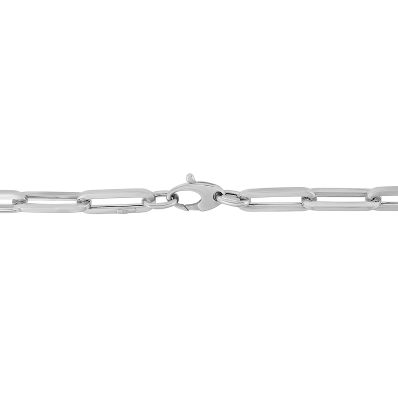 Main Image 3 of 6.1mm Paper Clip Chain Bracelet in Hollow 14K White Gold - 7.5”