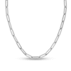 Thumbnail Image 1 of 6.1mm Paper Clip Chain Necklace in Hollow 14K White Gold - 18”