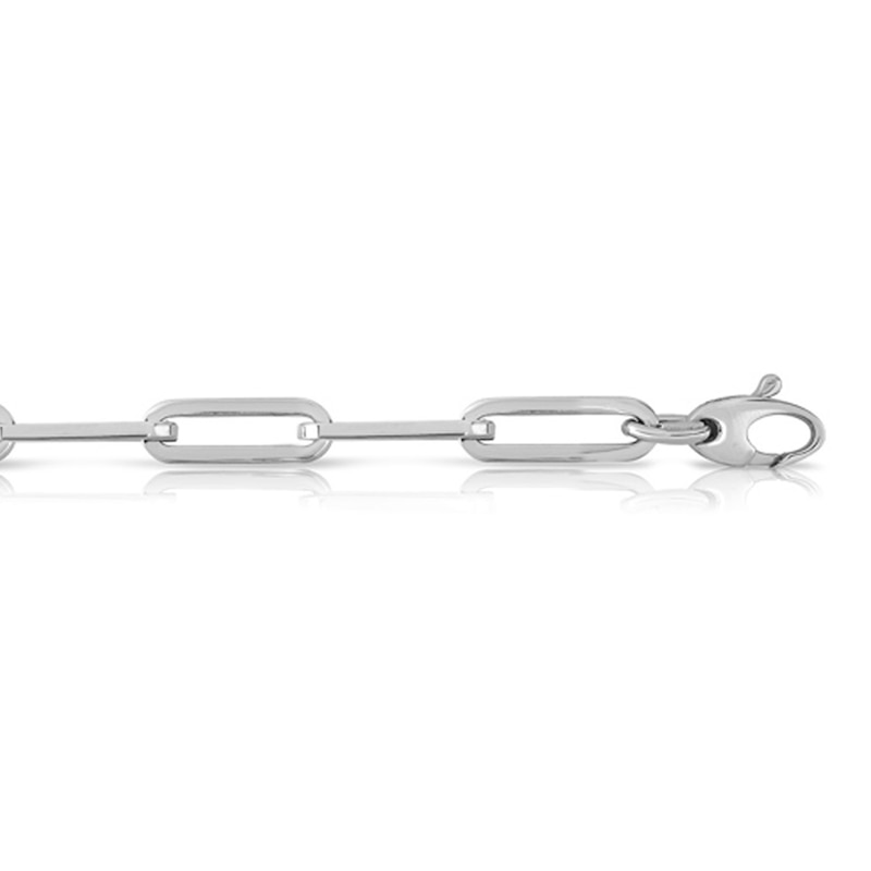 Main Image 2 of 6.1mm Paper Clip Chain Necklace in Hollow 14K White Gold - 18”