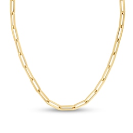 6.1mm Paper Clip Chain Necklace in Hollow 14K Gold - 24”