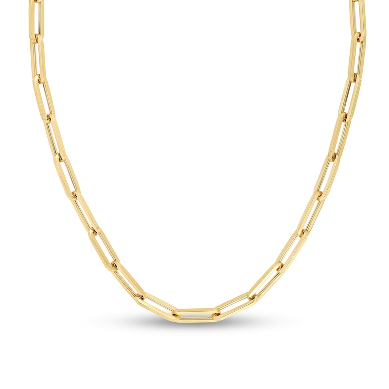 Main Image 1 of 6.1mm Paper Clip Chain Necklace in Hollow 14K Gold - 24”