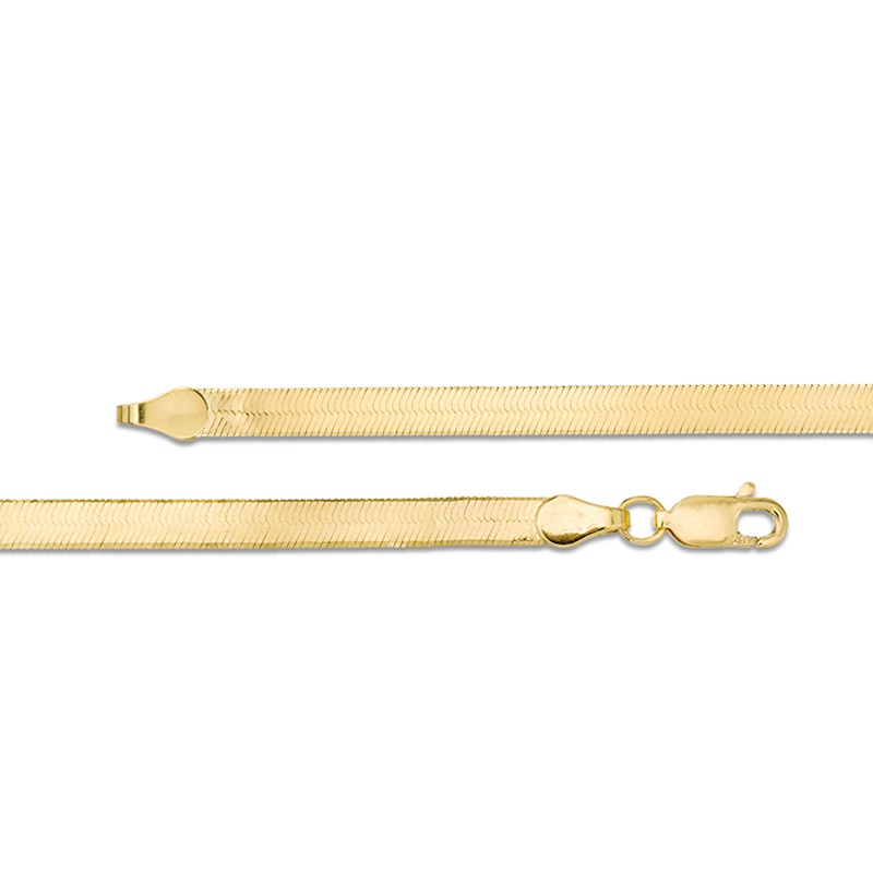 Main Image 2 of 3.8mm Herringbone Chain Necklace in Hollow 14K Gold - 24"