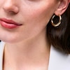 Thumbnail Image 2 of 30.0mm Tube Hoop Earrings in Hollow 14K Gold