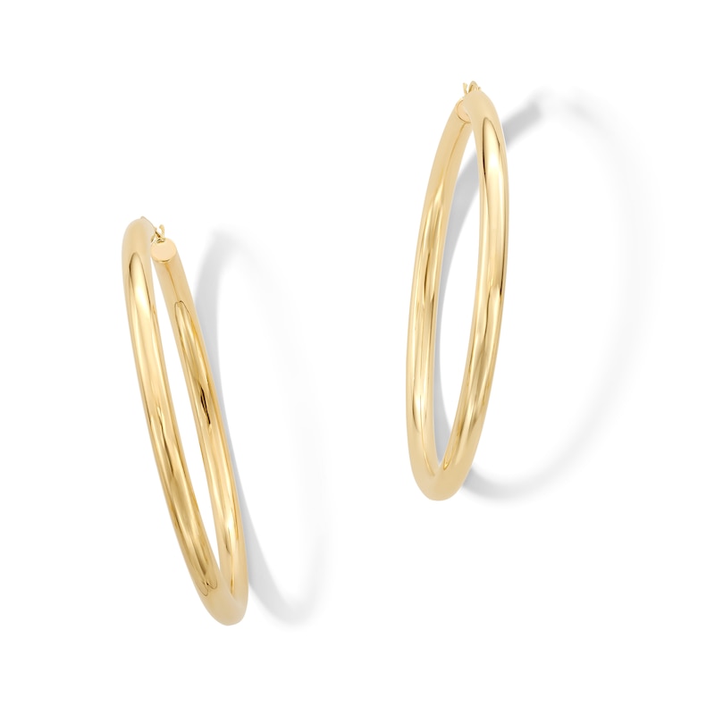 Main Image 1 of 60.0mm Tube Hoop Earrings in Hollow 14K Gold