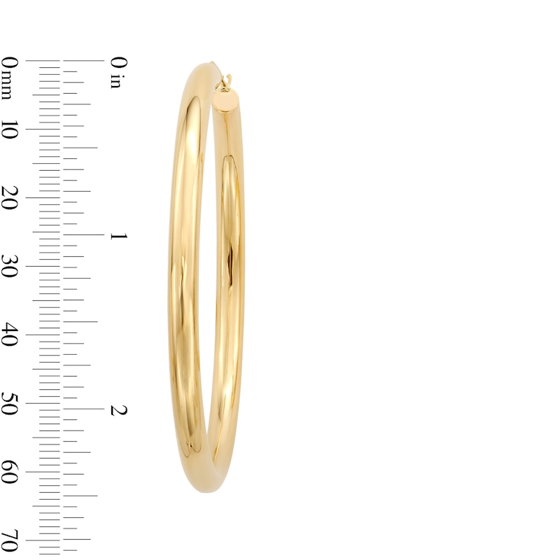 Main Image 3 of 60.0mm Tube Hoop Earrings in Hollow 14K Gold