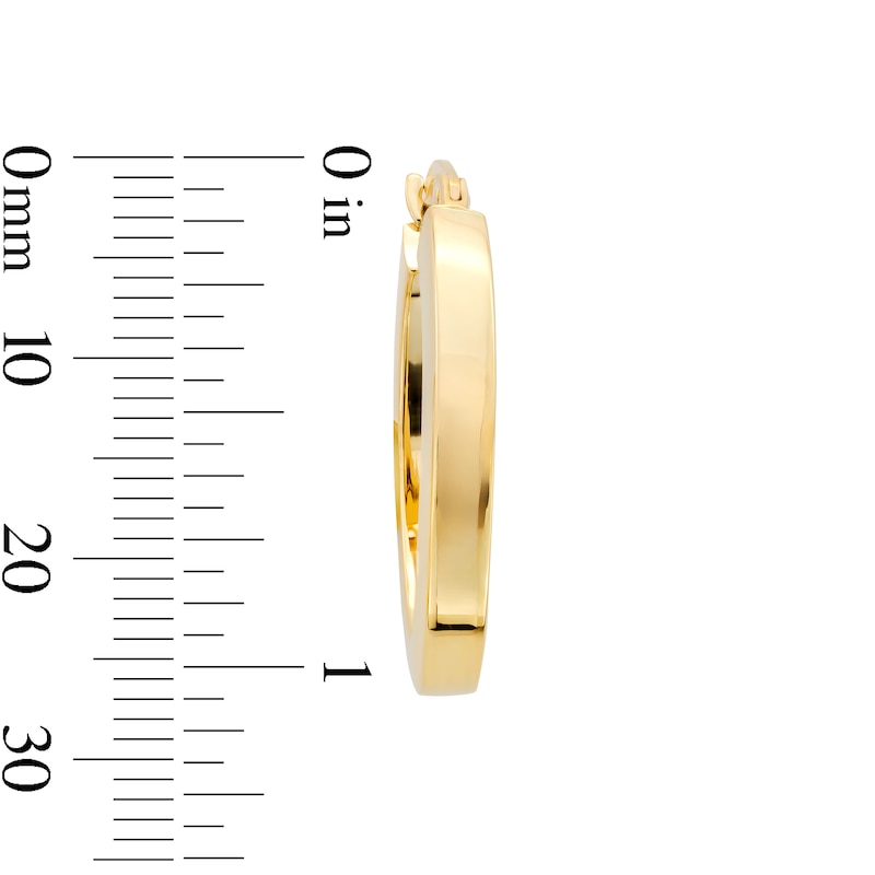 Main Image 3 of 22.0mm Square Tube Oval Hoop Earrings in Hollow 14K Gold