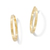 Thumbnail Image 1 of 35.0mm Square Tube Hoop Earrings in Hollow 14K Gold