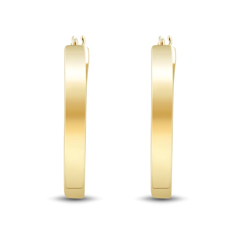Main Image 2 of 25.0mm Square Tube Hoop Earrings in Hollow 14K Gold