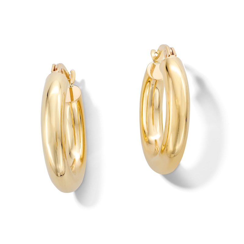 Main Image 1 of 20.0mm Tube Hoop Earrings in Hollow 10K Gold