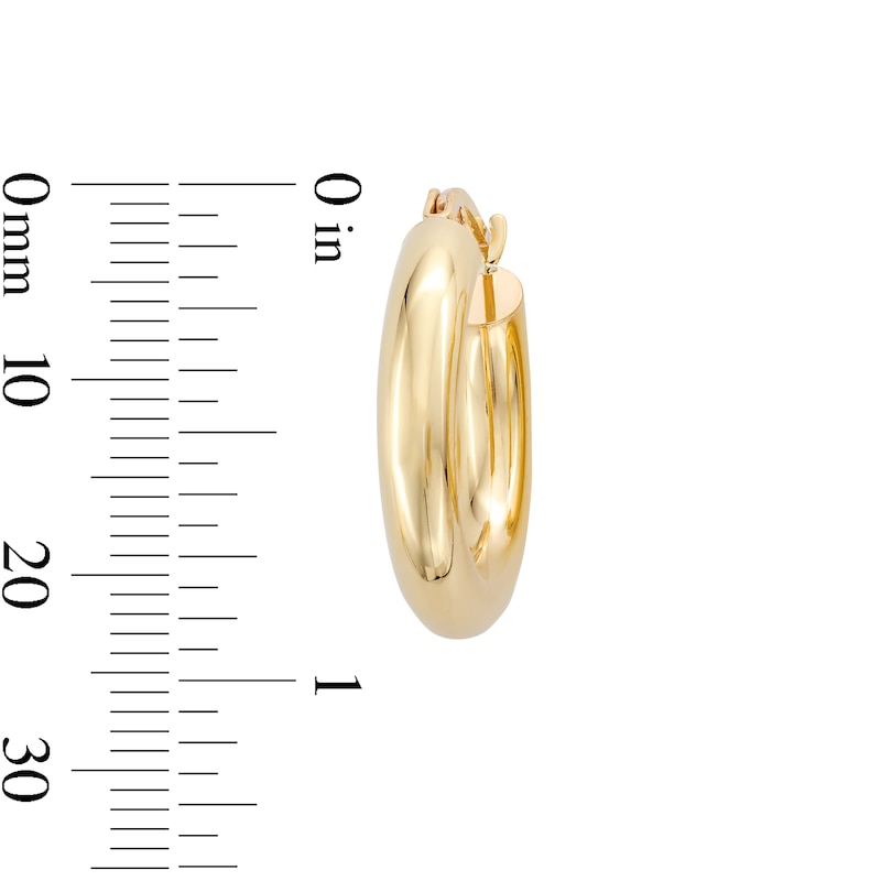 Main Image 3 of 20.0mm Tube Hoop Earrings in Hollow 10K Gold