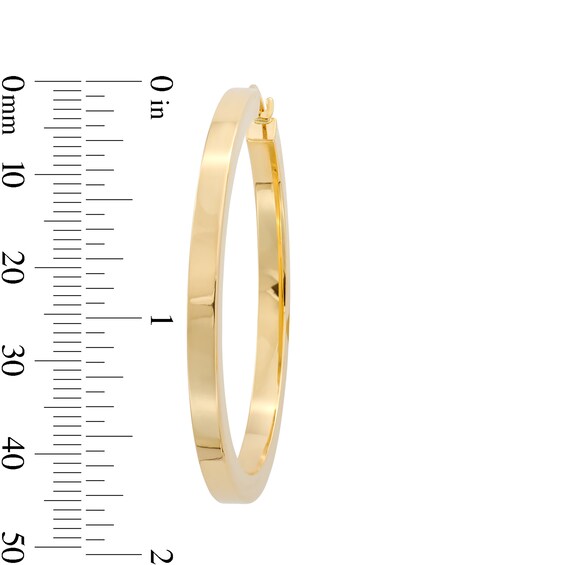 40.0mm Square Tube Hoop Earrings in Hollow 14K Gold